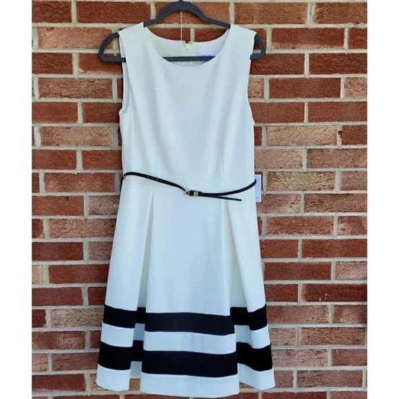 Calvin Klein Dress Women's Size 10 New with Tags Fit and Flare Midi Sleeveless - Picture 1 of 8